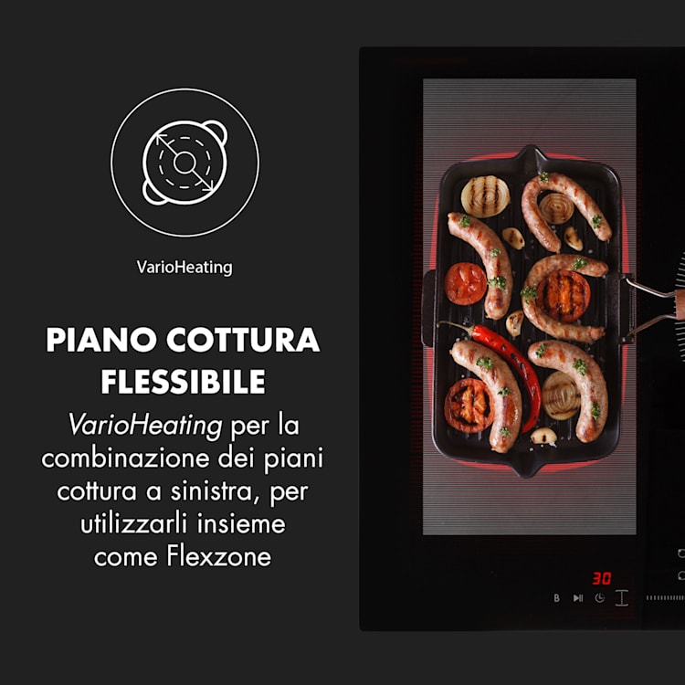 Delicatessa 3 Flex piano cottura a induzione 3 zone 6600W zona flex nero 3