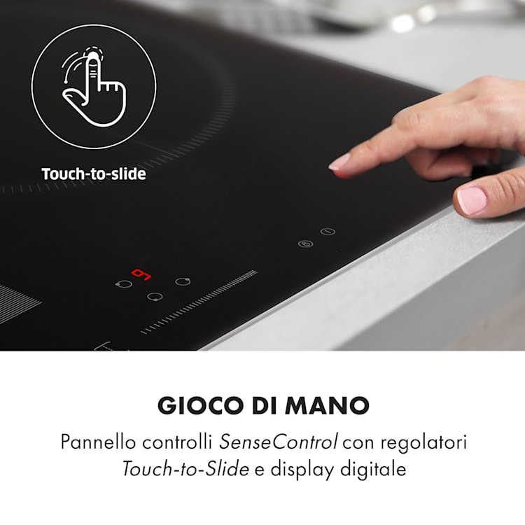 Delicatessa 3 Flex piano cottura a induzione 3 zone 6600W zona flex nero 3
