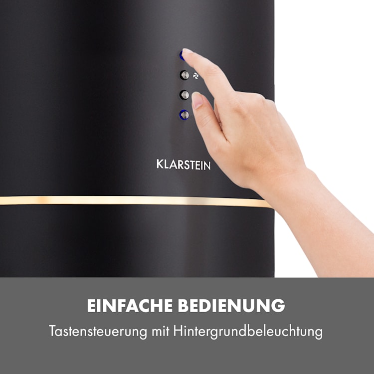 Tron Ambience Inselabzugshaube Ø38cm Umluft 540m³/h LED schwarz Schwarz