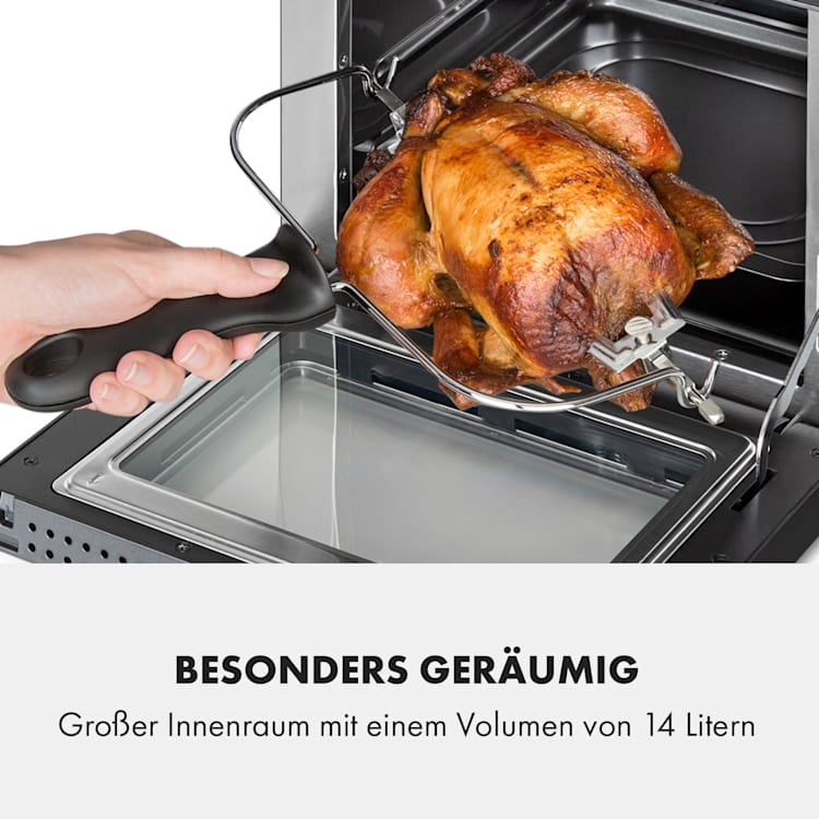 AeroVital Cube Chef Heißluftfritteuse 1700W 14l 16 Programme schwarz