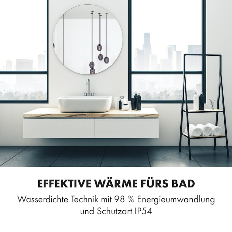 Marvel Mirror Infrarotheizung 300W Wochentimer IP54 Spiegel rund