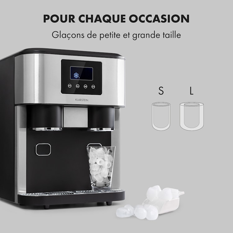 Eiszeit Crush ijsblokjesmachine 2 formaten crushed ice zilver Zilver