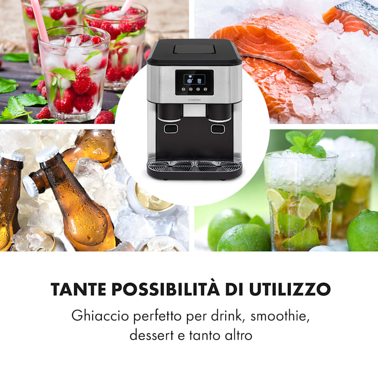 Eiszeit Crush macchina del ghiaccio 2 dimensioni ghiaccio tritato argento Argento