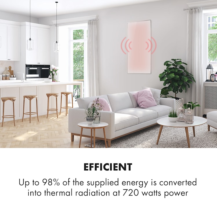 Wonderwall Air 72 Infrared Heater 120x60cm 720W Wall Installation Remote Control 120 x 60 cm