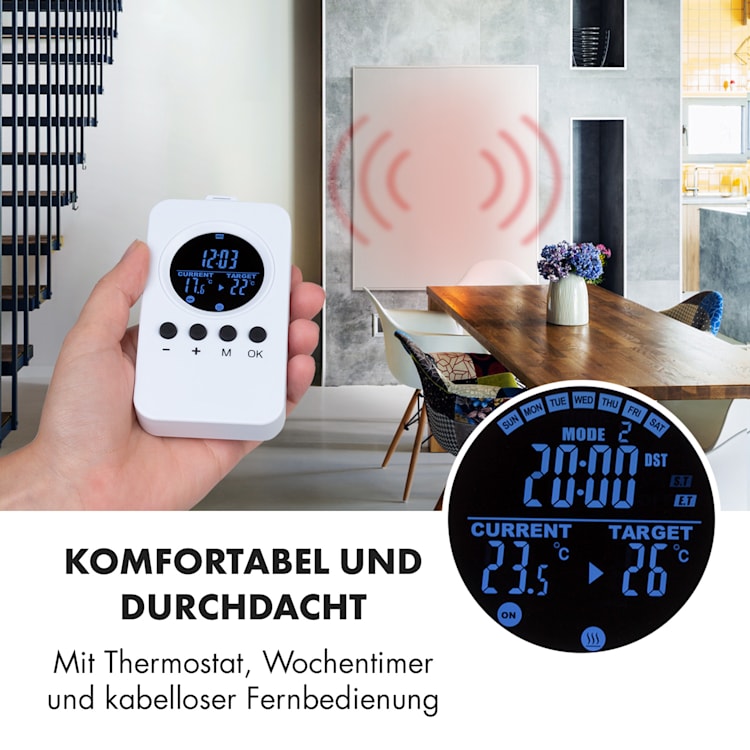 Wonderwall Air 120 Infrarotheizung 120x100cm 1200W Wandinstallation Fernbedienung 120 x 100 cm