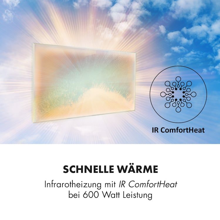 Wonderwall Air Art Strand Infrarotheizung 101x60cm 600W Wandinstallation Fernbedienung Design-Oberfläche: Strand