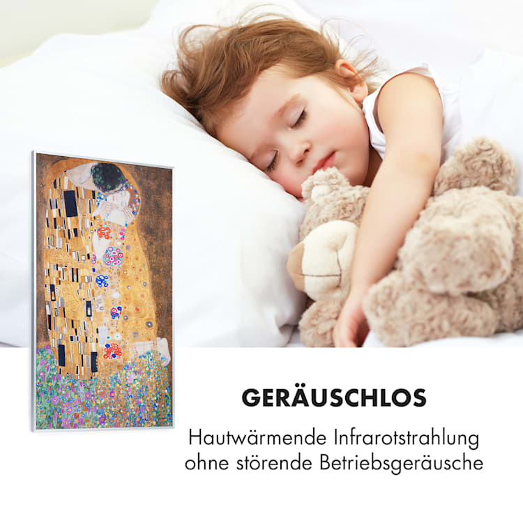 Wonderwall Air Art Kuss Infrarotheizung 101x60cm 600W Wandinstallation Fernbedienung Design-Oberfläche: Der Kuss