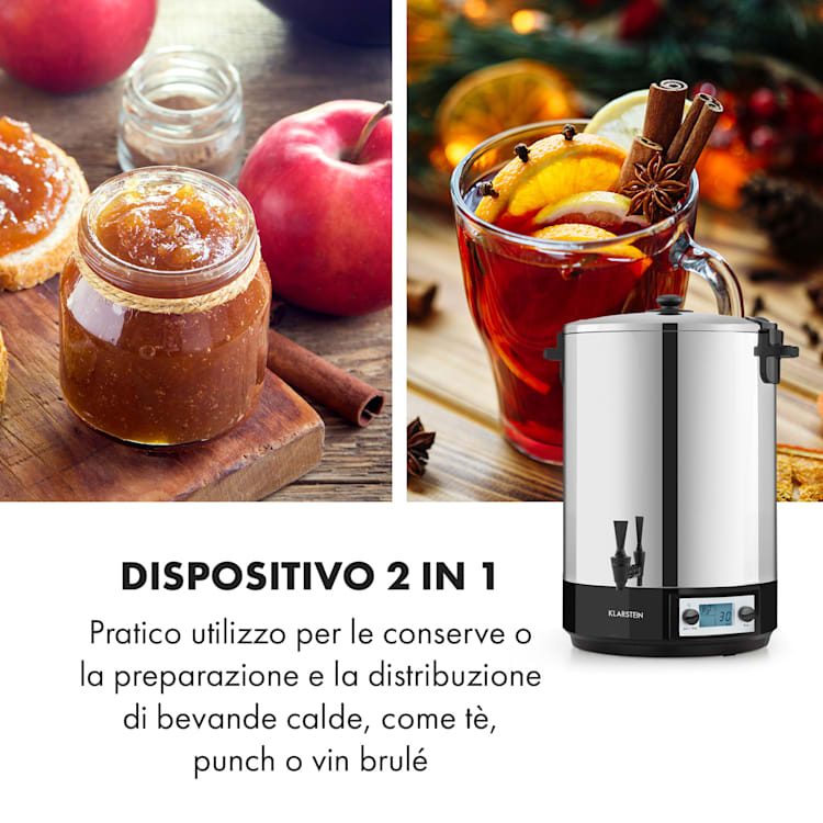 KonfiStar 40 Digital Pastorizzatore e Dispenser 40L 100°C 180min 40 Ltr