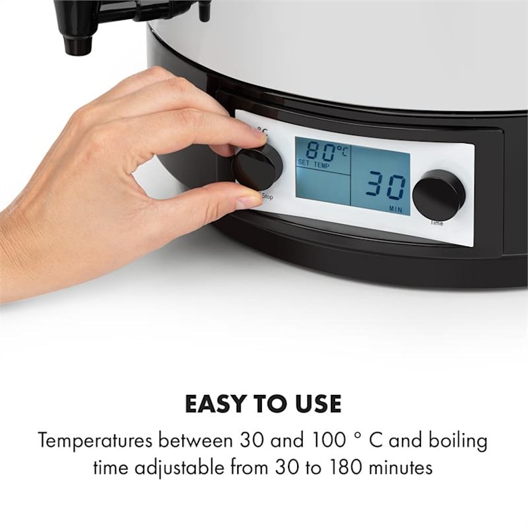 Konfistar 50, digital, fierbător și aparat de conservare, recipient pentru băuturi, 50L, 100 ° C, 180 min, 2500 W 50 Ltr