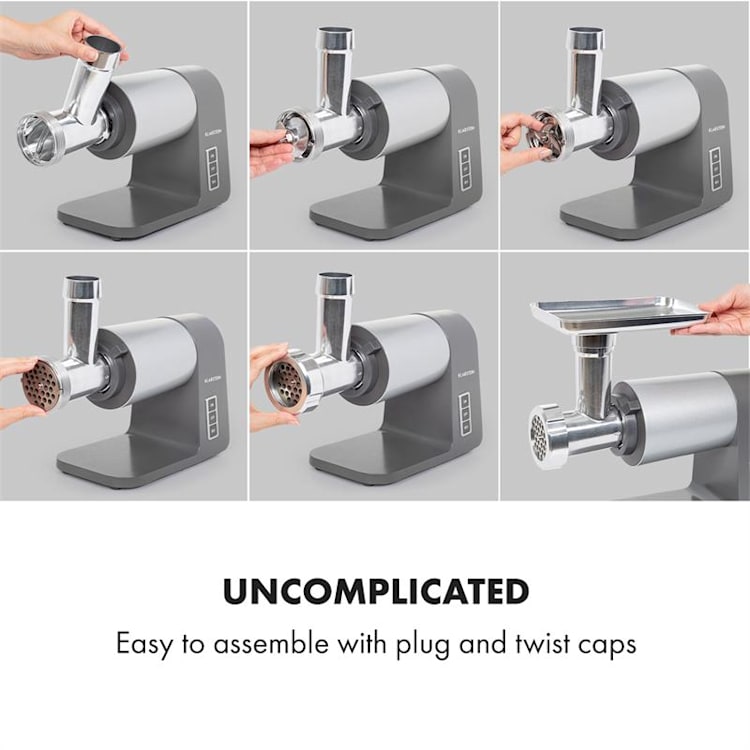 Mett Max Electric Meat Grinder 600 W Copper Motor Mince Sausage Grey