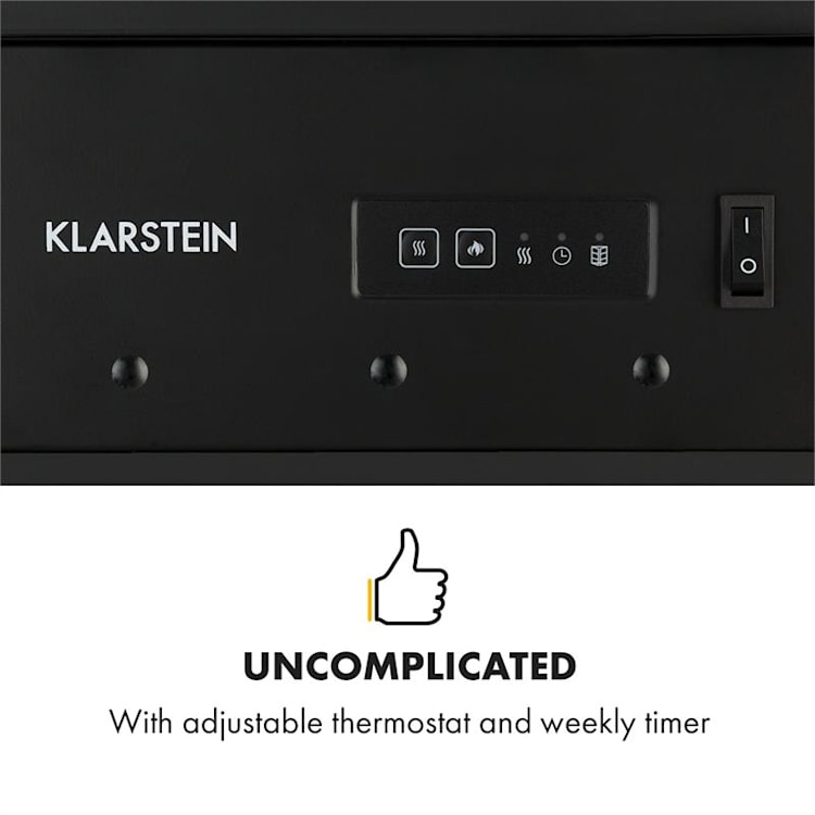 Bormio S Cheminée électrique 950 / 1900 W thermostat minuterie - Noire Noir