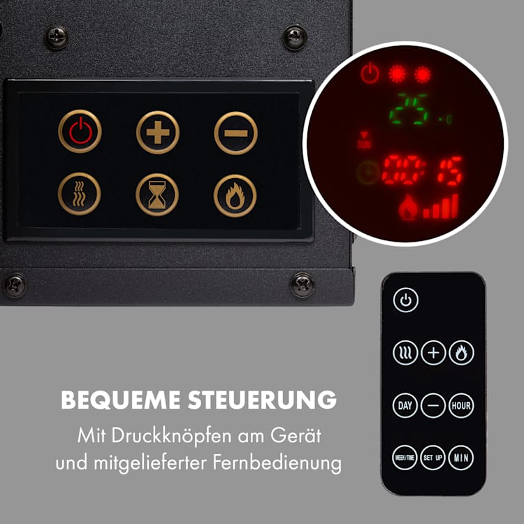 Lausanne Long Elektrischer Kamin 1600W 2 Heizstufen 128 cm Weiß