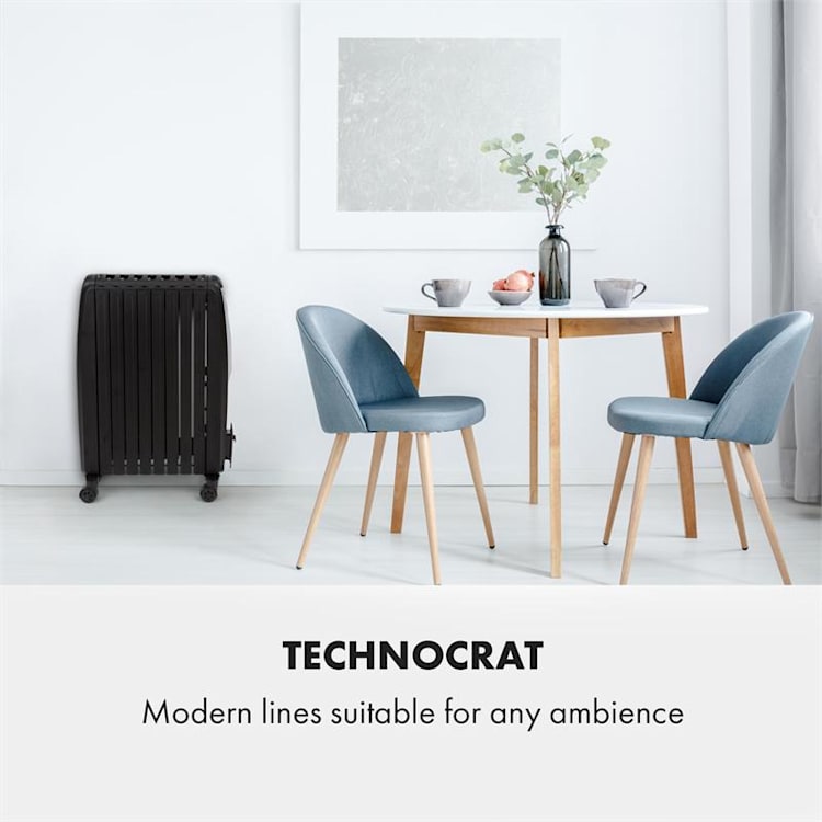 Thermaxx Noir, uljni radijator, 2500 W, 10 – 30 °C, 24-h timer, daljinski upravljač, crni