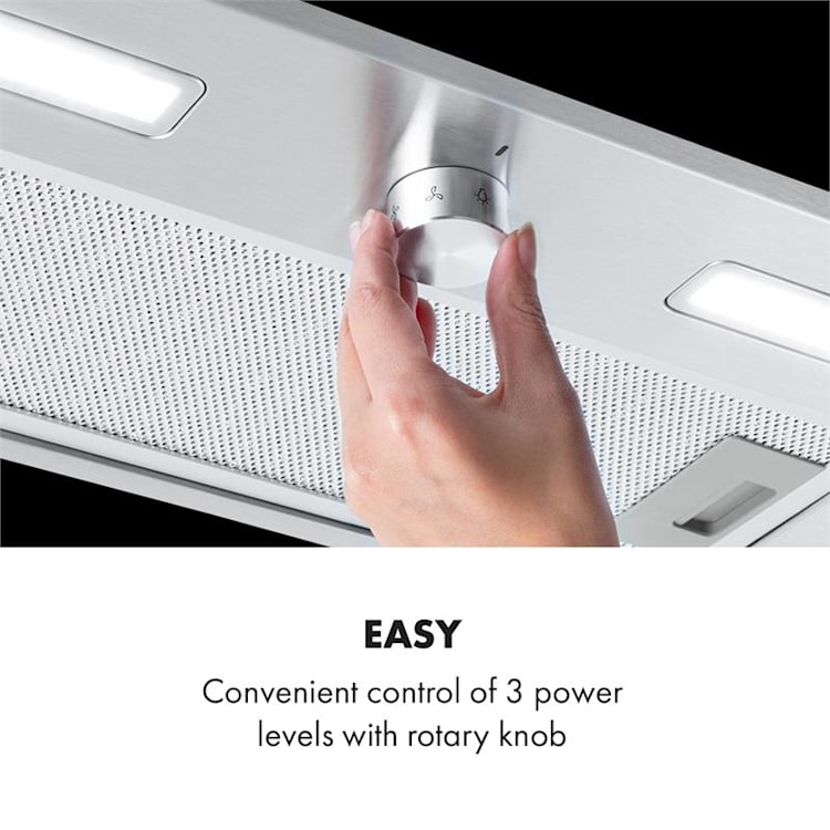 Simplica Extractor Hood Recessed 52cm Exhaust Air: 400 m³ / h LED Stainless Steel 52 cm