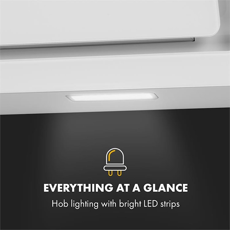 Sofia 90 Extractor Hood 300 m³ / h Touch Control Glass Front White 90 cm | White