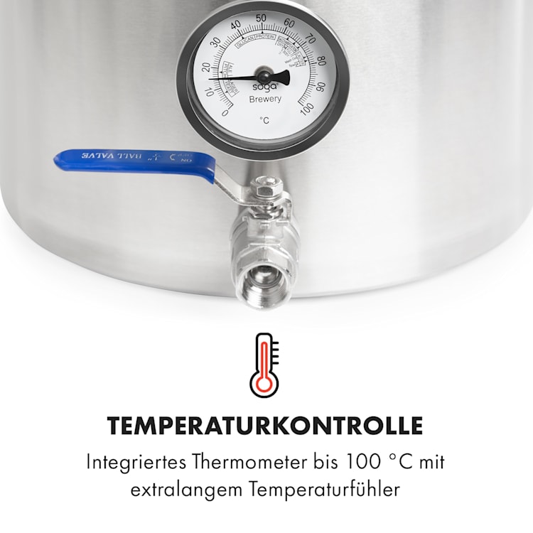 Brauheld Pur 25 Maischekessel 25 Liter ohne Heizelement Edelstahl 25 Ltr