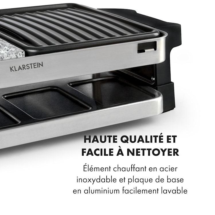 Sirloin Appareil à raclette pour 8 personnes 1500W aluminium & pierre