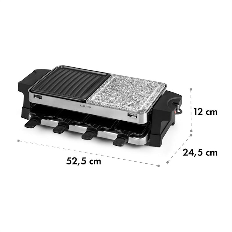 Sirloin Raclette 1500W Aluminium / Stein 8 Personen Kontroll-LED