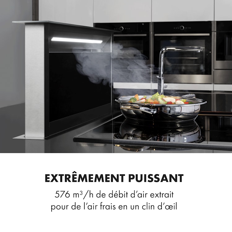 Hotte aspirante Royal Flush Eco 90 cm 576 m³/h A+ Noir | 90 cm