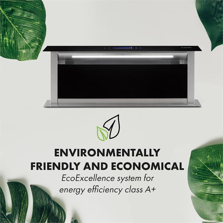 Royal Flush Eco 90 Dunstabzugshaube 90 cm 576 m³/h A+ schwarz Schwarz | 90 cm