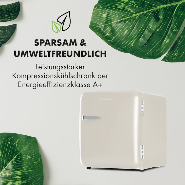 Audrey Mini Retro-Kühlschrank 48l 2 Ebenen Creme