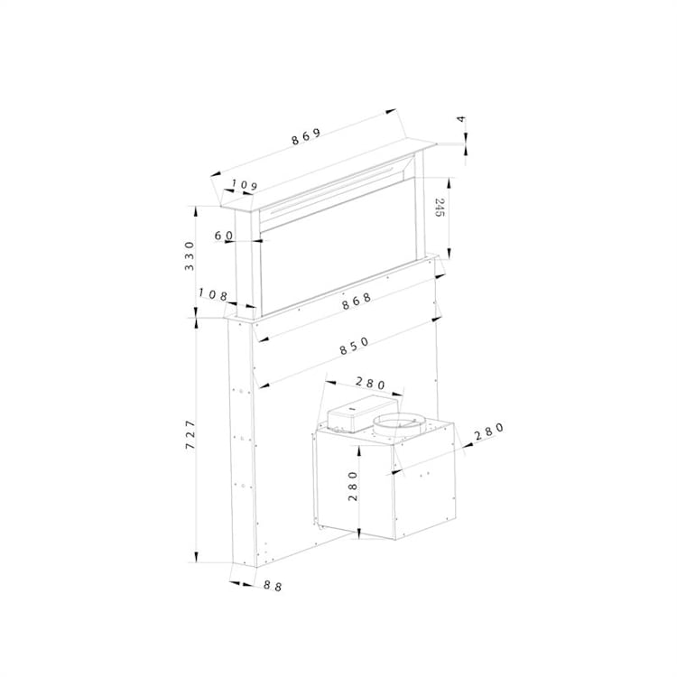 Royal Flush Eco Dunstabzugshaube 90 cm 576 m³/h A+ 90 cm | Weiß