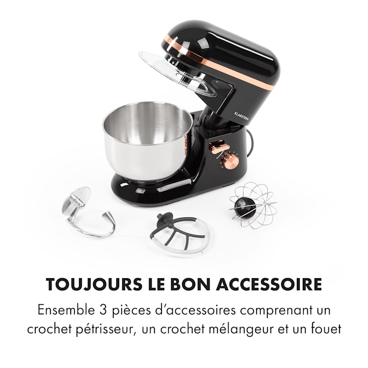 Bella Elegance Robot culinaire 2000 W / 2,7 ch 5,2 l Acier inoxydable sans BPA Noir