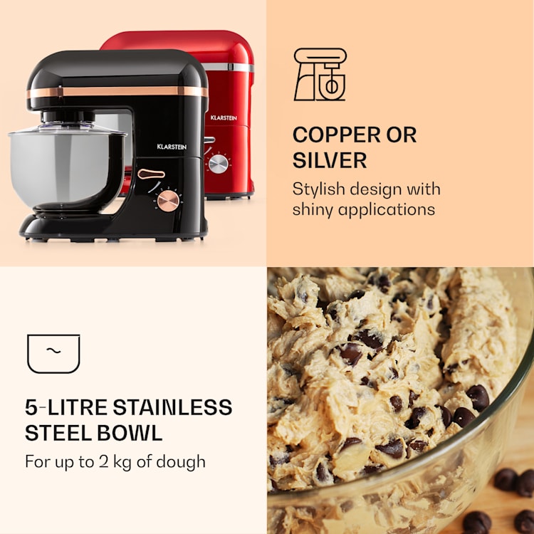 Bella Elegance Food Processor 2000 W / 2.7 HP/ 5.2 Litre Stainless Steel BPA-free Black