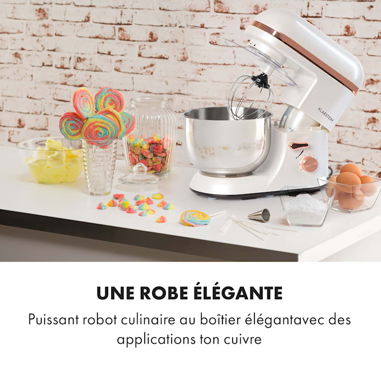 Bella Elegance Robot culinaire 2000 W / 2,7 ch 5,2 l Acier inoxydable sans BPA Blanc