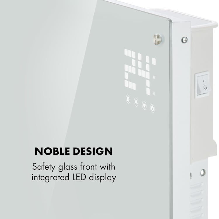 Bornholm Smart Convection Heater 2000W WiFi LED Display Timer White White