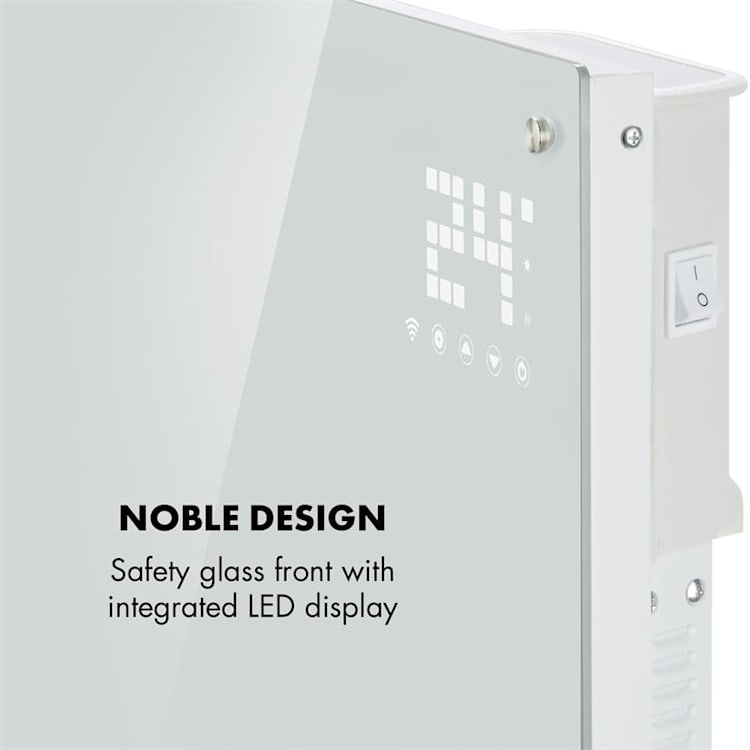 Bornholm Smart, konvekcijska grijalica, 2000 W, WiFi, LED zaslon, timer, IP24, bijela Bijela