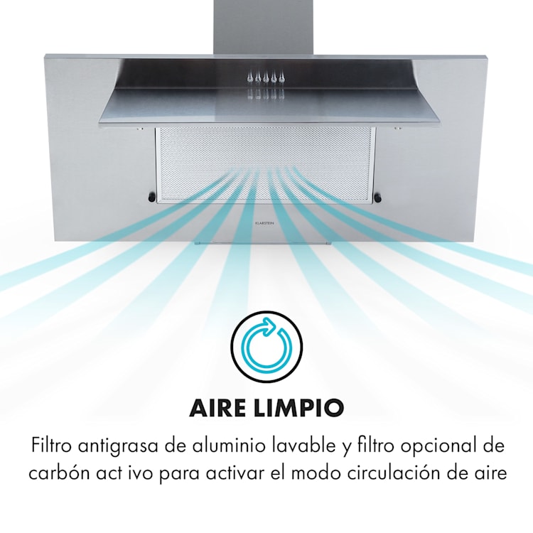Athena 90 Campana extractora 90 cm 300 m³/h 69 W Acero Inoxidable 90 cm | Plata