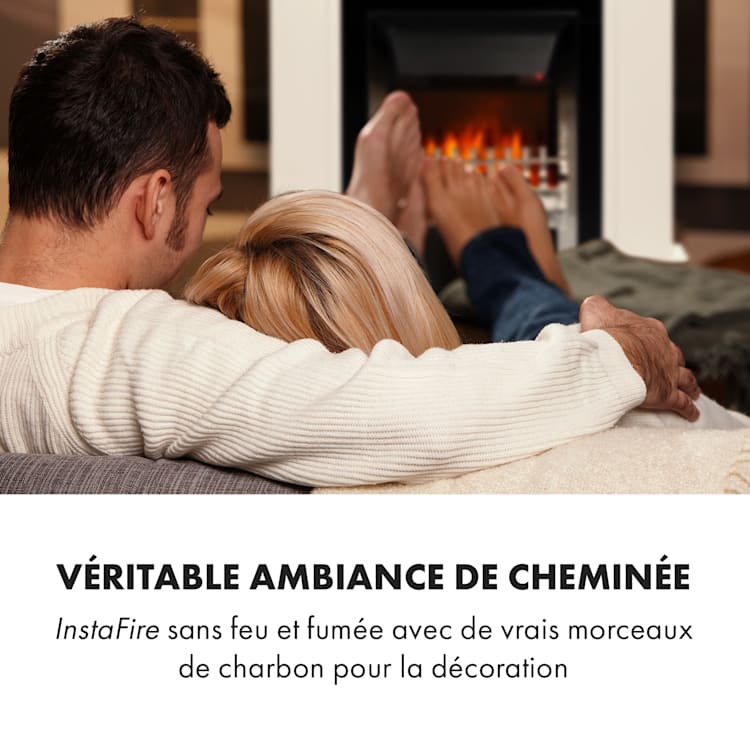 Verbier Cheminée électrique 1000/2000W Feu LED télécommande