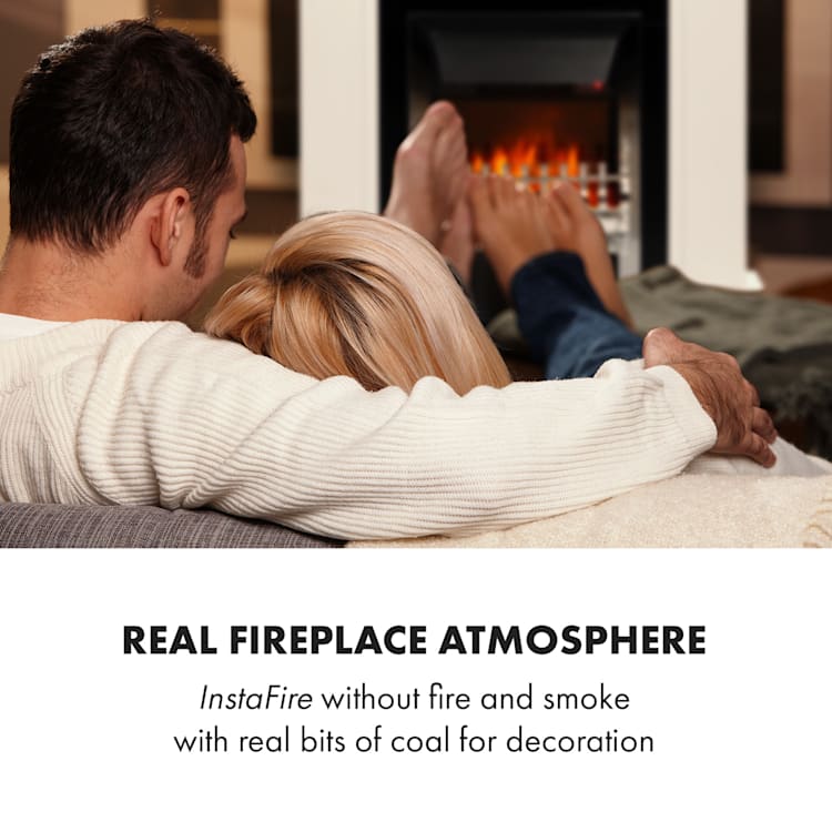 Verbier Electric Fireplace 1000 / 2000W LED Fire Remote Control MDF White