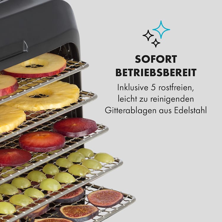 Florida Jerky Dörrautomat Infrarot 500W 4 Programme 35 bis 75 °C
