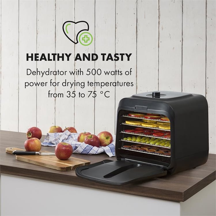 Florida Jerky, élelmiszer szárító, infravörös, 500 W, 4 program, fekete