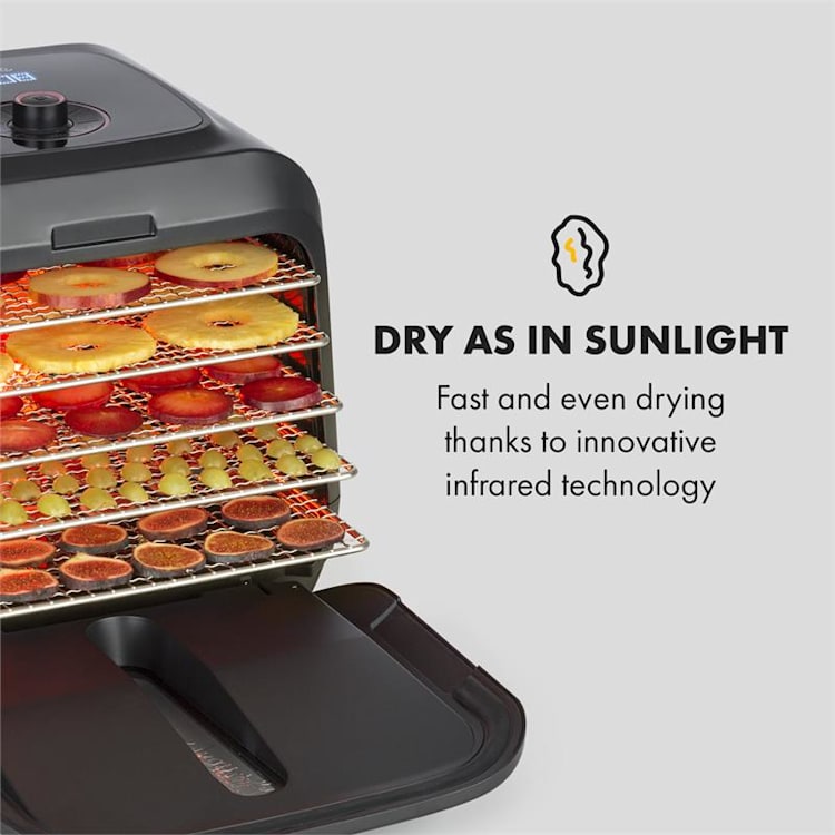 Florida Jerky, élelmiszer szárító, infravörös, 500 W, 4 program, fekete