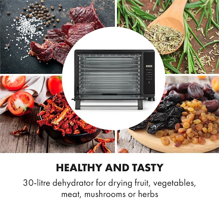Mega Jerky essiccatore 650W 35-80°C display LCD touch 8 ripiani nero Nero