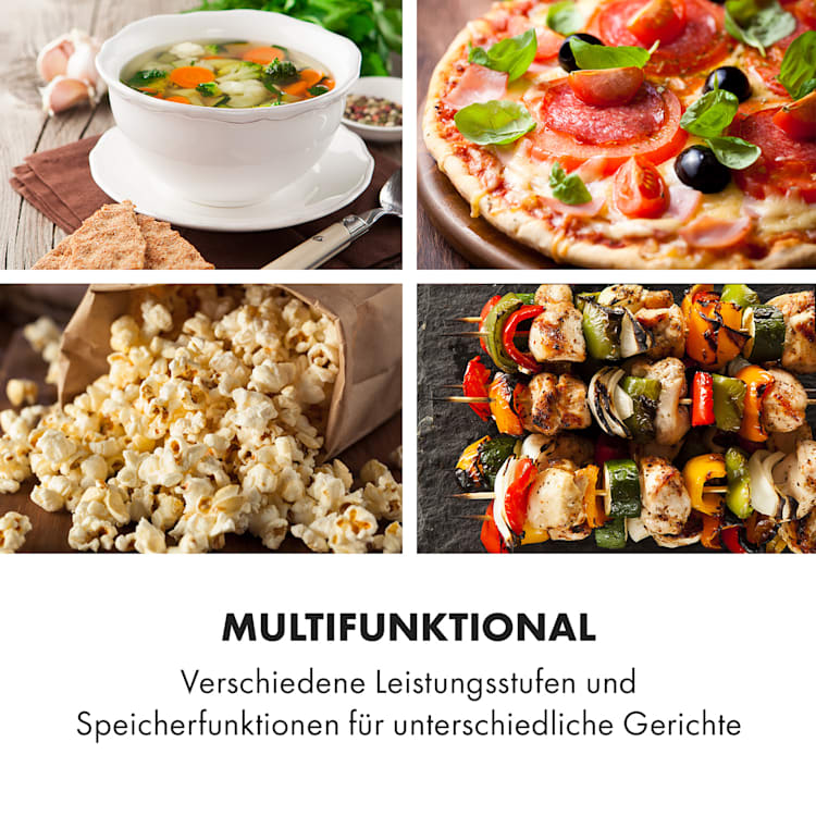 Bestzeit 25 Mikrowelle 1000W 25l Timer 3 Leistungsstufen Edelstahl
