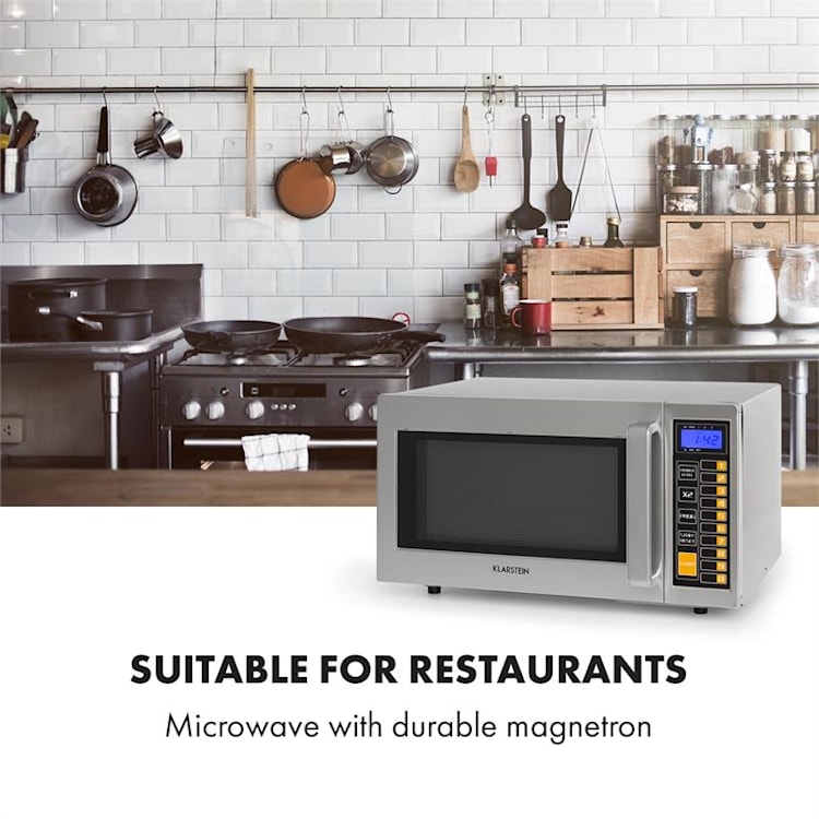 Bestzeit 25, kuchenka mikrofalowa, 1000 W, 25 l, minutnik, 3 poziomy wydajności, stal nierdzewna