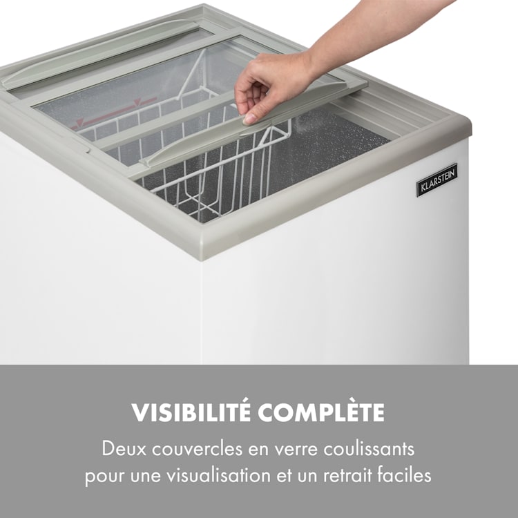 Pro Eispalast Congélateur coffre 60L pose libre porte vitrée - Blanc 60 L