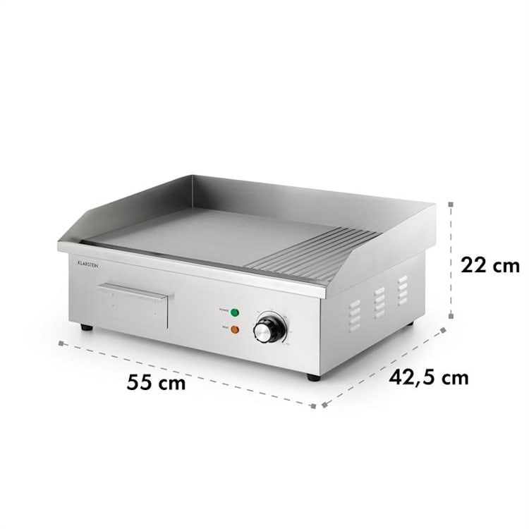 Grillmeile 3000GR Elektrogrill 3000W 54,5x35cm glatt/geriffelt Glatte und geriffelte Grillfläche