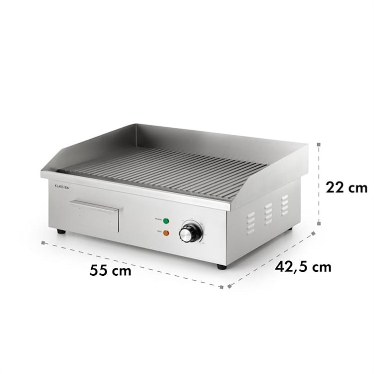 Grillmeile 3000R Pro Electric Grill 3000W Plate 54.5x35cm Rippled Ribbed grill surface
