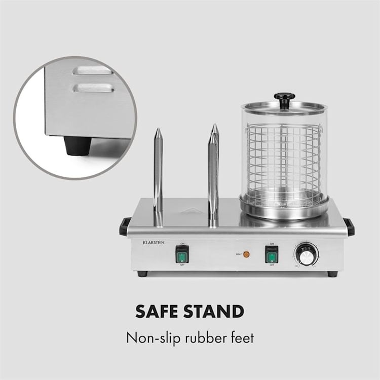 Wurstfabrik 600 Hot Dog Maker 600W 3 Heizspieße 5L 30-100°C Glas Edelstahl 600 W
