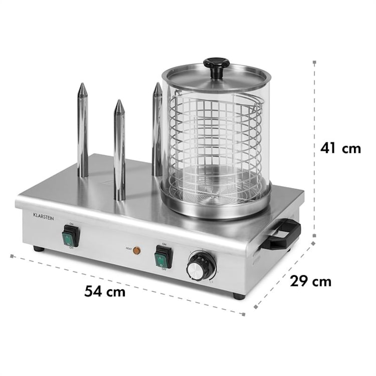 Wurstfabrik 600 Hot Dog Maker 600W 3 Heizspieße 5L 30-100°C Glas Edelstahl 600 W