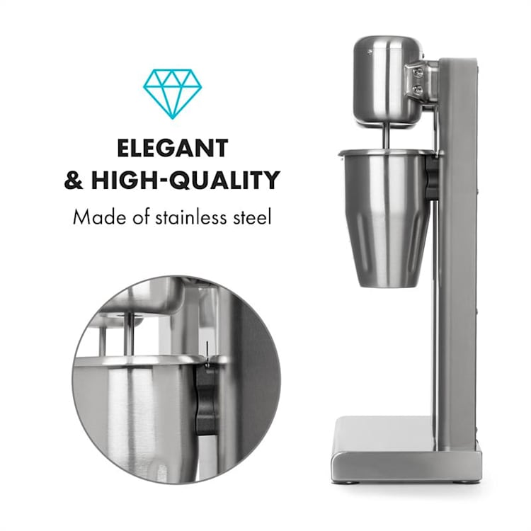 Kraftpaket II, mixer dublu pentru cocktail-uri de lapte, cocktail-uri de proteine, 160 W, oțel inoxidabil 160 W