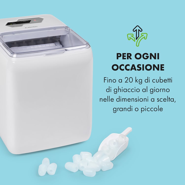 Coolio macchina per cubetti di ghiaccio - ghiaccio trasparente 20kg/24h serbatoio: 2,8 l bianco