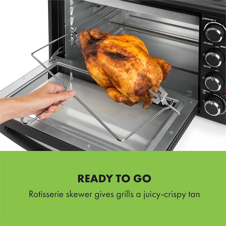 Masterchef 45 Mini Oven 45l 2000W 100-230 ° C Timer Black Black | 45 Ltr