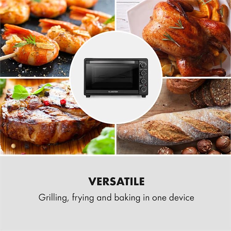 Masterchef 45 Mini Oven 45l 2000W 100-230 ° C Timer Black Black | 45 Ltr