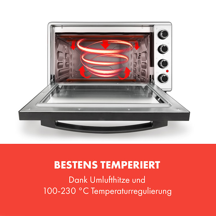 Masterchef 45 Mini-Backofen 45l 2000W 100-230 °C Timer silber 45 Ltr | Silber
